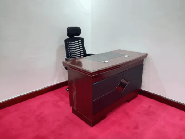 Modern Executive Office Desk with Side Credenza and Leather Writing Pad Nairobi